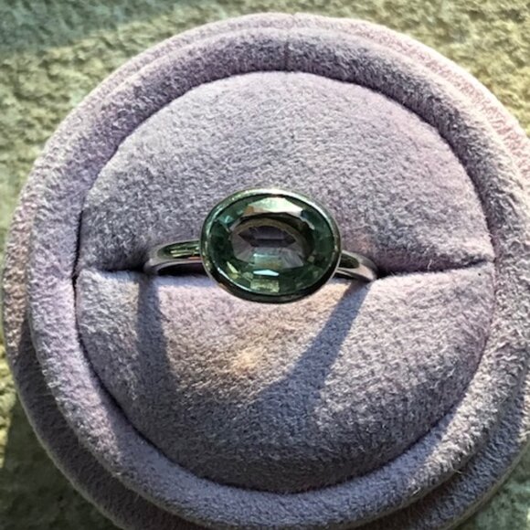 Lisa Eldridge The Kate Ring Oval Cut Green Prasiolite in Solid Sterling Silver - Picture 4 of 5